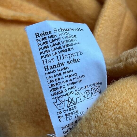 Giesswein Yellow 100% Pure New Wool Zip Up Jacket Women’s Size 36 US Small - Picture 9 of 10